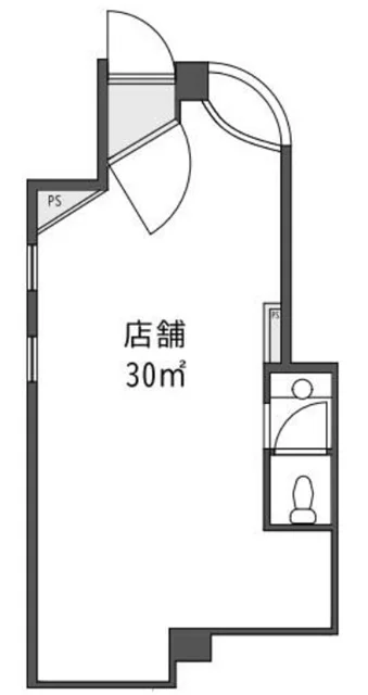淵野辺のスケルトン店舗物件の平面図
