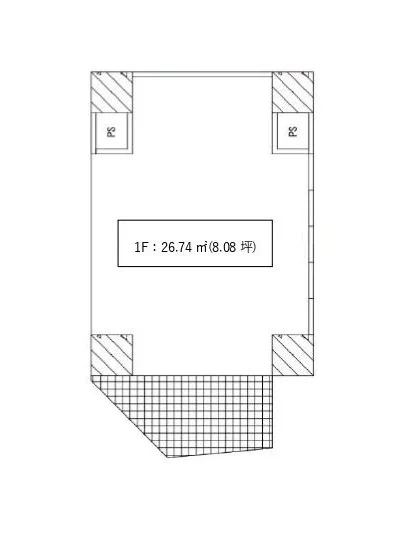 板橋区役所前のスケルトン物件の平面図