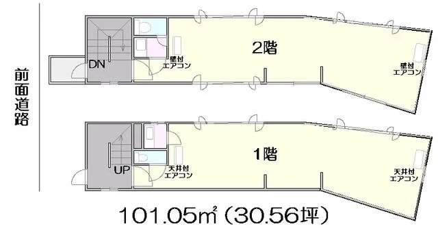 貸店舗(事務所仕様)の平面図