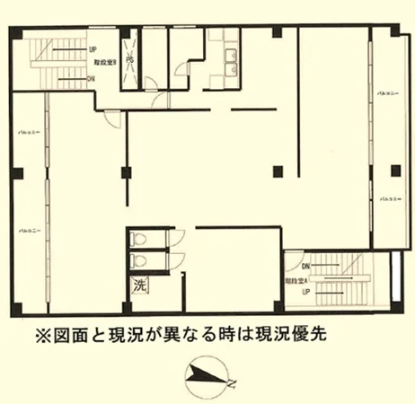貸店舗(スケルトン)の平面図