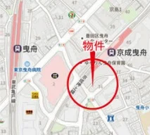 京成曳舟のスケルトン店舗物件の地図