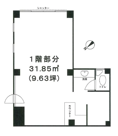 門前仲町の物販居抜きの平面図