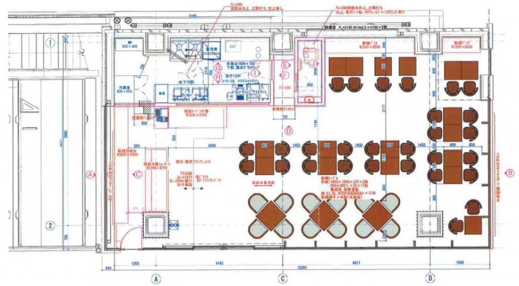 秋葉原の居抜き店舗の平面図
