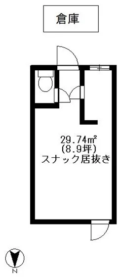 八坂の居抜き店舗の平面図