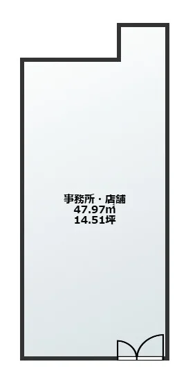 武蔵野台の物販居抜きの平面図