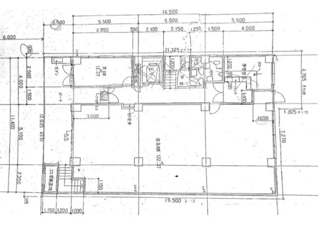 貸店舗(スケルトン)の平面図