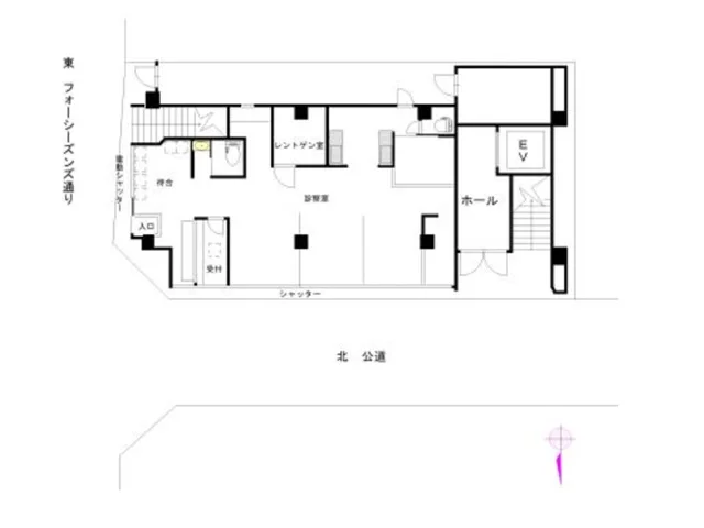 歯科の居抜き物件の平面図