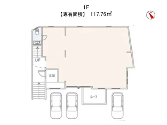 貸店舗(スケルトン)の平面図