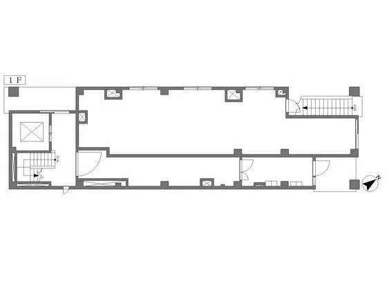 表参道のスケルトン店舗物件の平面図