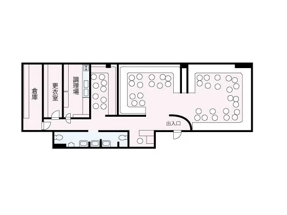 スナック・パブの居抜き物件の平面図