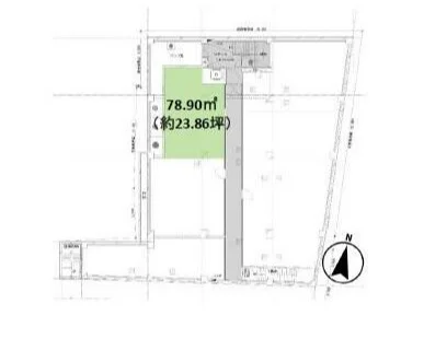 貸店舗(スケルトン)の平面図