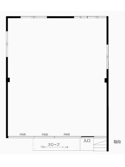 梅島のスケルトン店舗物件の平面図