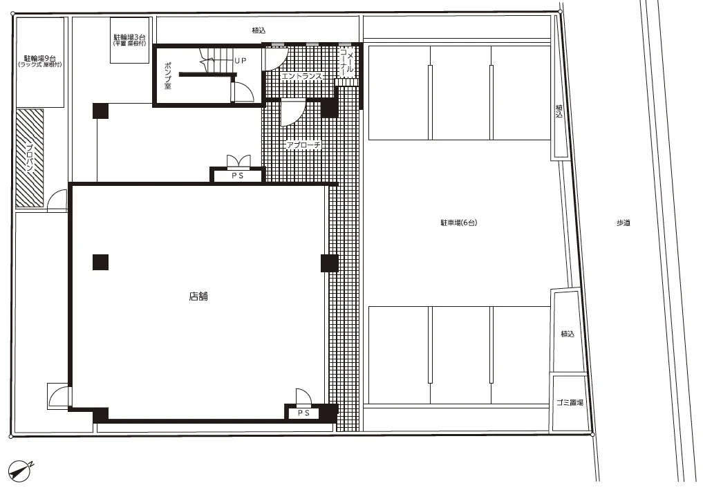 ラーメンの居抜き物件の平面図