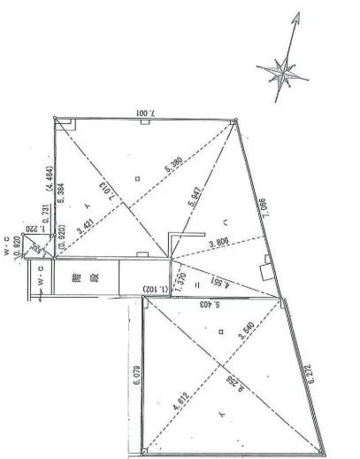 貸店舗(事務所仕様)の平面図