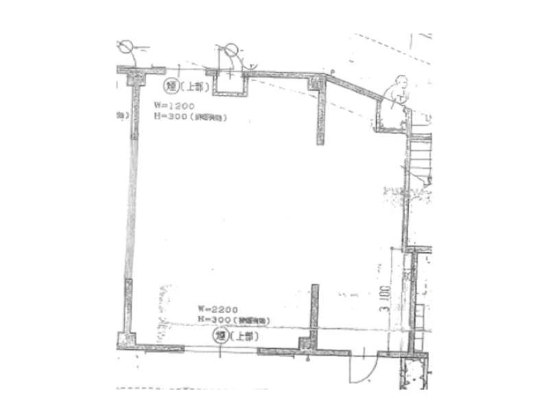 貸店舗(スケルトン)の平面図