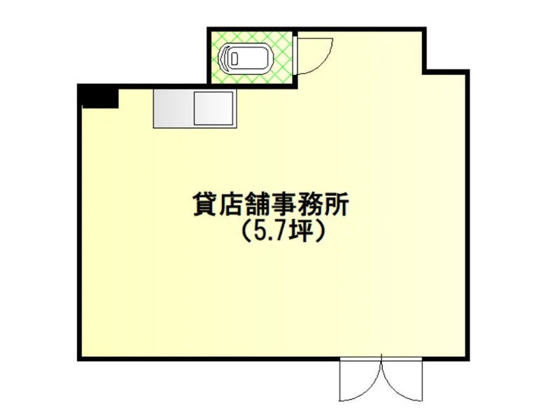 早稲田の事務所仕様物件の平面図