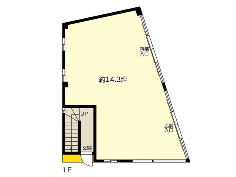 貸店舗(スケルトン)の平面図