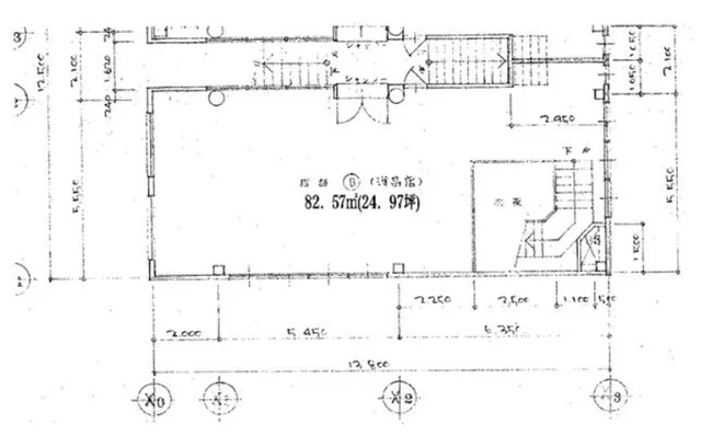 美容室・理容室の居抜き物件の平面図