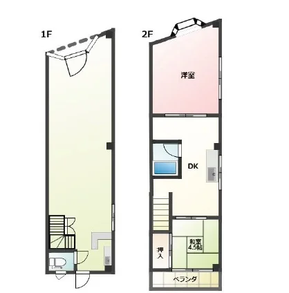 京成金町の事務所仕様物件の平面図