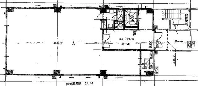 飯田橋の事務所仕様物件の平面図