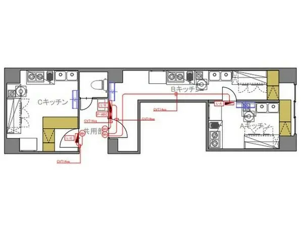 高井戸のリース店舗物件の平面図