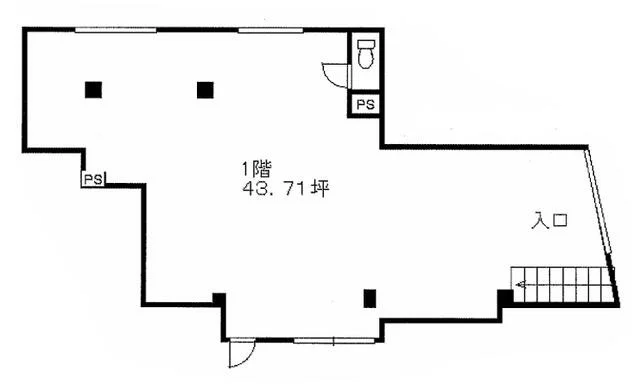 東中野のスケルトン店舗物件の平面図