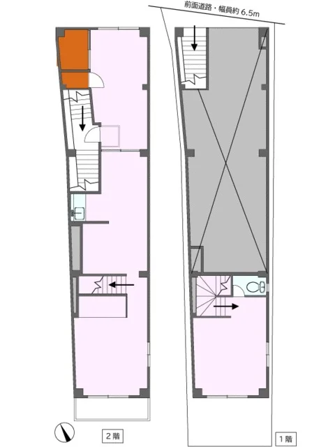 北参道の事務所仕様物件の平面図