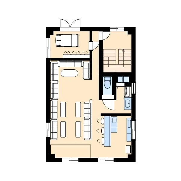 本厚木のスナック・パブ居抜きの平面図