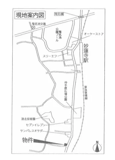 妙蓮寺の事務所仕様物件の地図