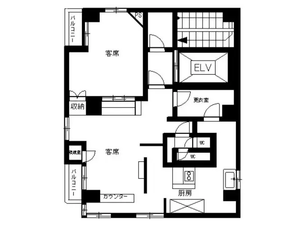 池上の居酒屋居抜きの平面図
