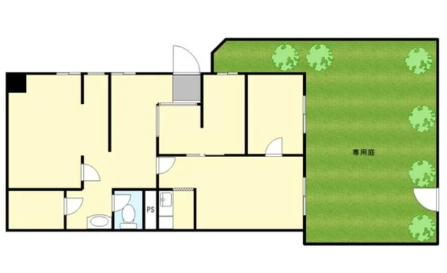 駒沢大学の医院居抜きの平面図