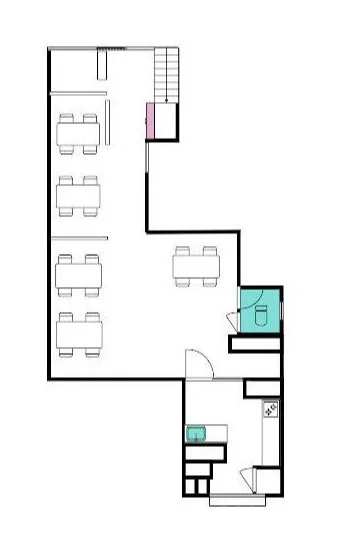蓮沼の居抜き店舗の平面図
