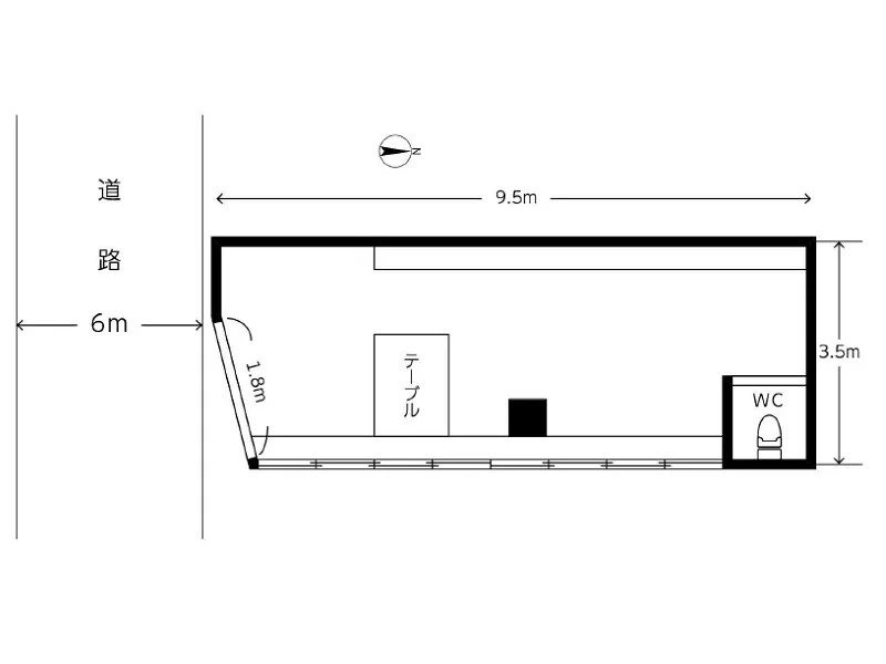 日進の事務所仕様物件の平面図