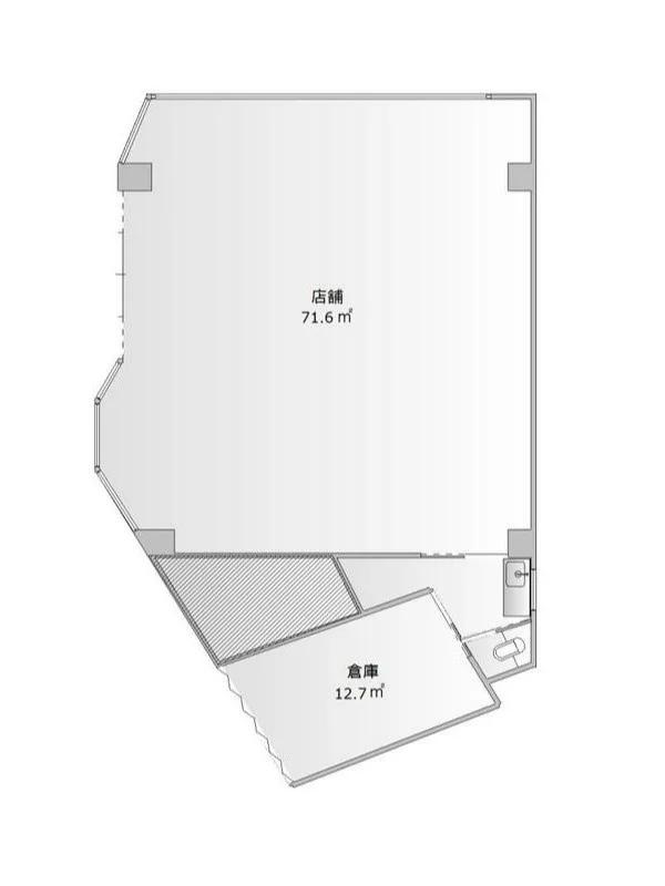 貸店舗(スケルトン)の平面図