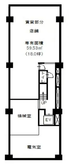 貸店舗(スケルトン)の平面図