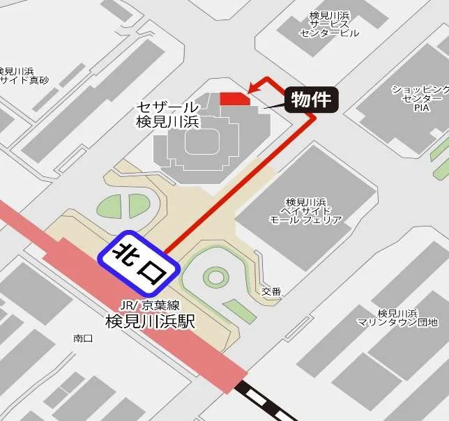 検見川浜の物販居抜きの地図