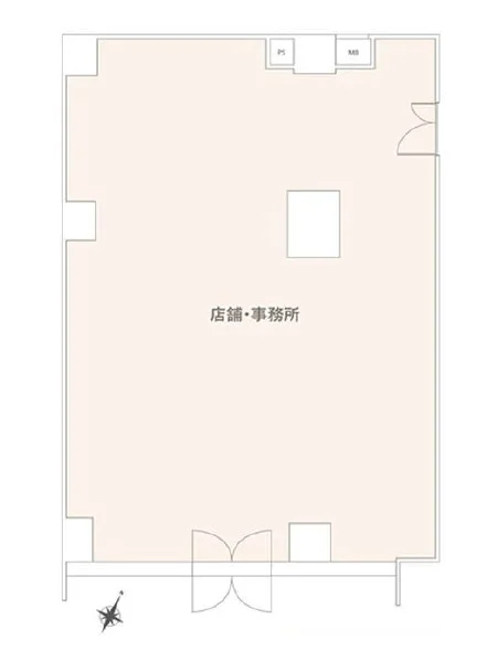 千葉のスケルトン店舗物件の平面図