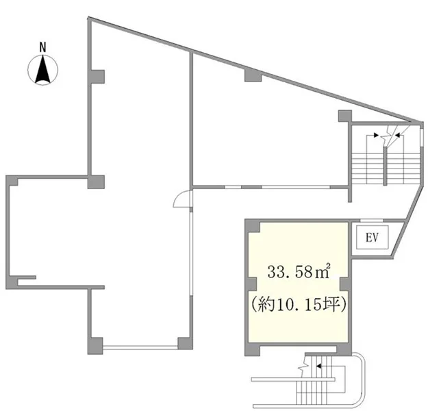 貸店舗(スケルトン)の平面図
