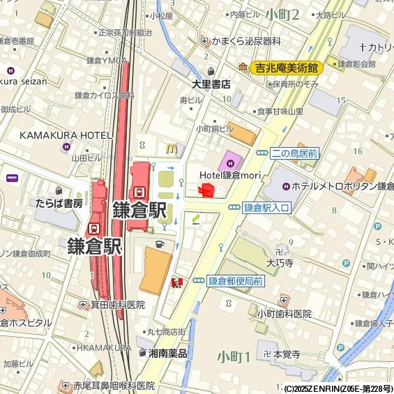 鎌倉のスケルトン店舗物件の地図
