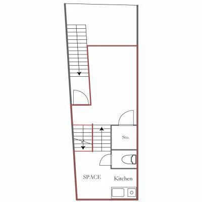 貸店舗(事務所仕様)の平面図
