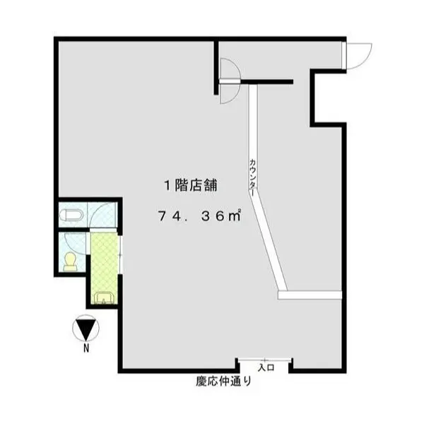 三田の居抜き店舗の平面図
