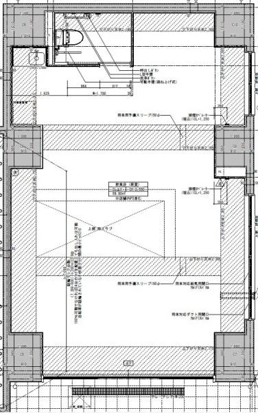 馬喰町のスケルトン店舗物件の平面図