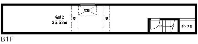 貸店舗(スケルトン)の平面図
