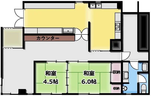 居酒屋の居抜き物件の平面図