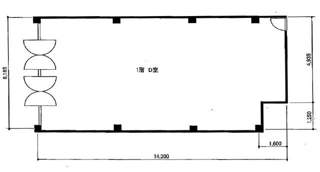御成門の事務所仕様物件の平面図