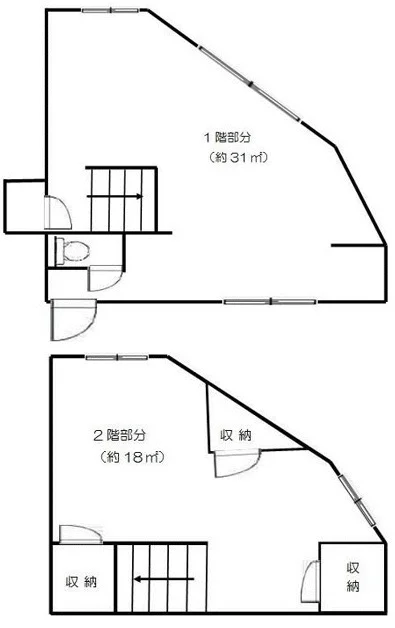 京成立石の事務所仕様店舗物件の平面図