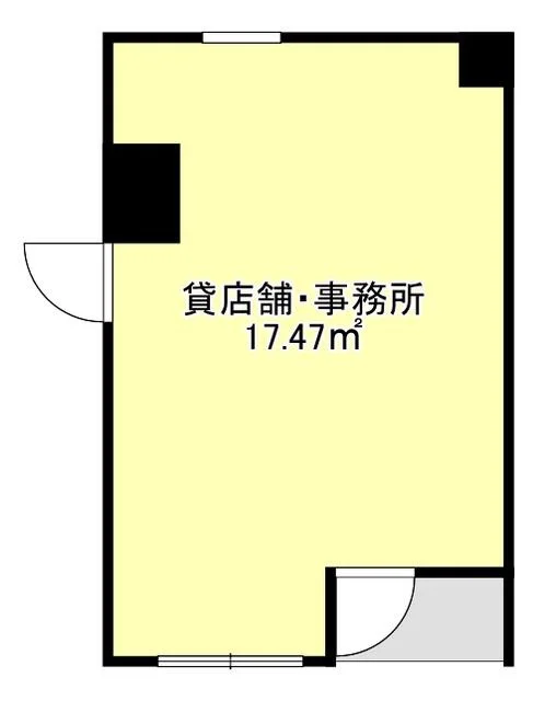 阪東橋のスケルトン物件の平面図