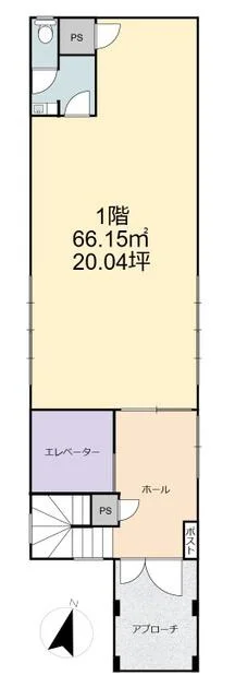 貸店舗(スケルトン)の平面図