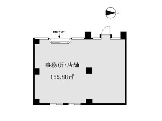 貸店舗(事務所仕様)の平面図