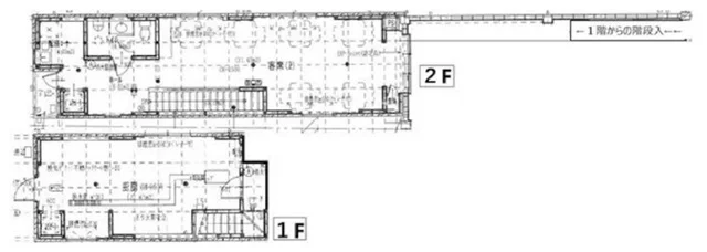 ダイニングバーの居抜き物件の平面図